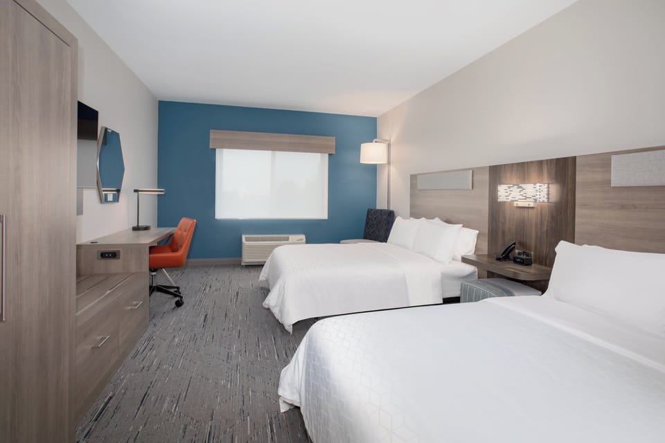 Standard Room, 2 Queen Beds | Desk, laptop workspace, blackout drapes, iron/ironing board