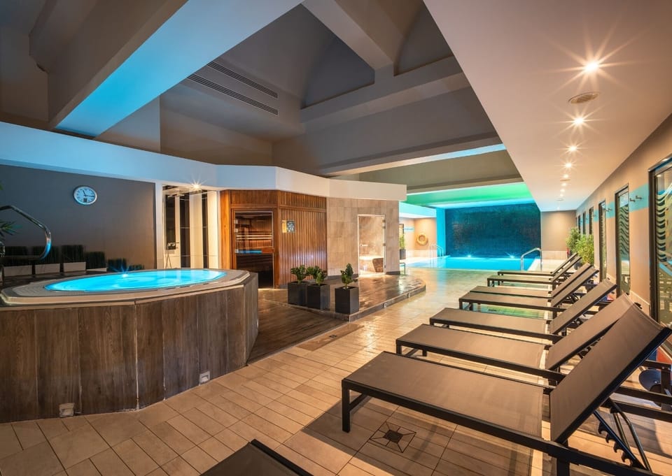 Hot tub, steam room, body treatments, body wraps, body scrubs, facials