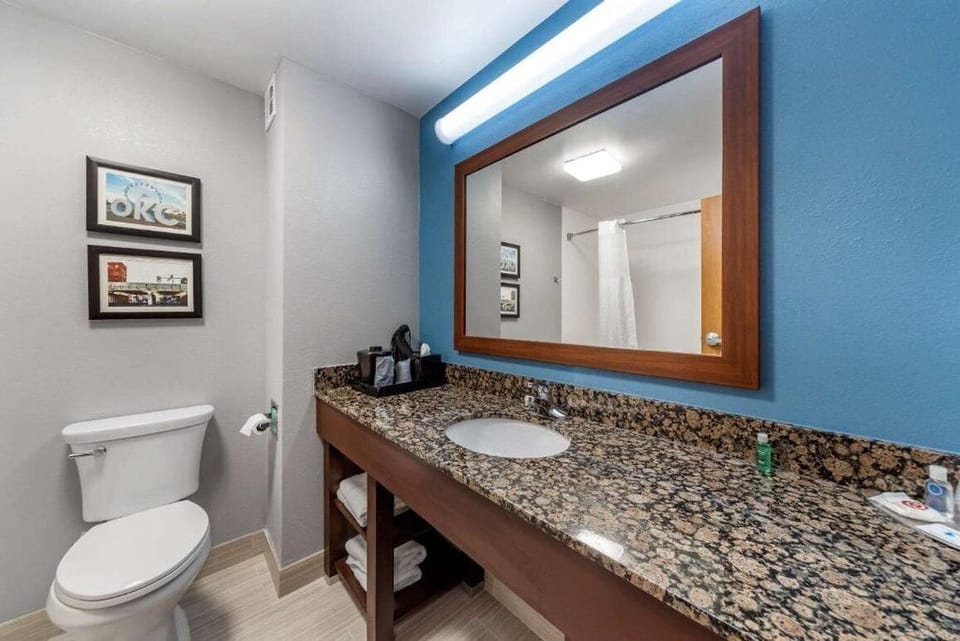 Free toiletries, hair dryer, towels