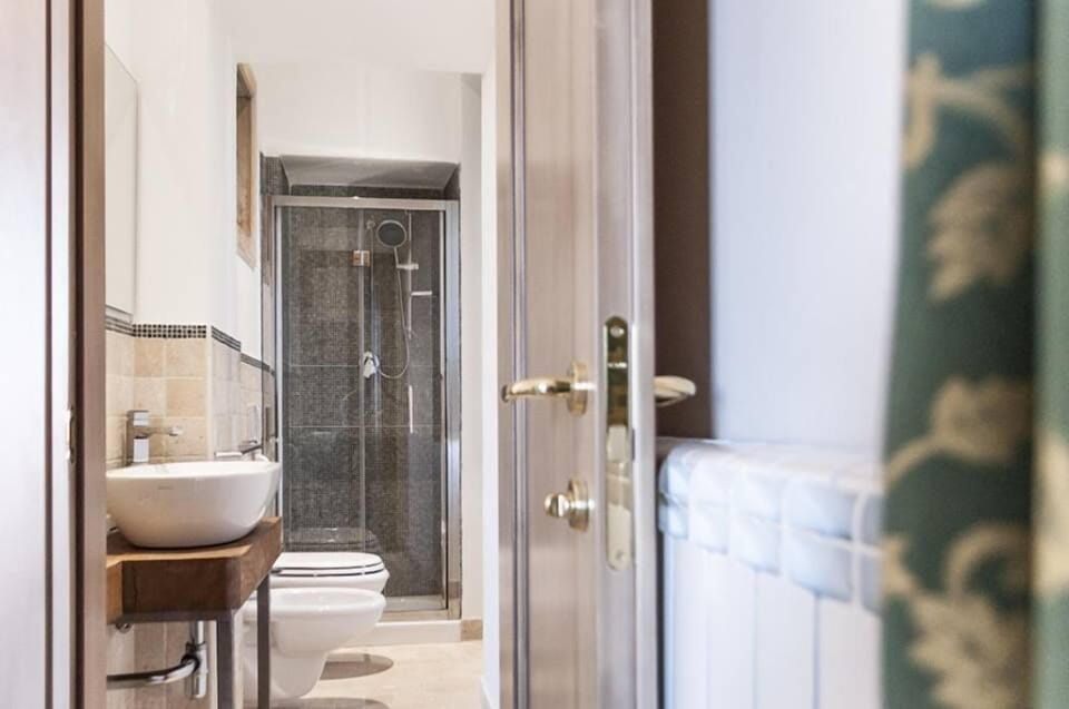 Shower, free toiletries, hair dryer, bathrobes