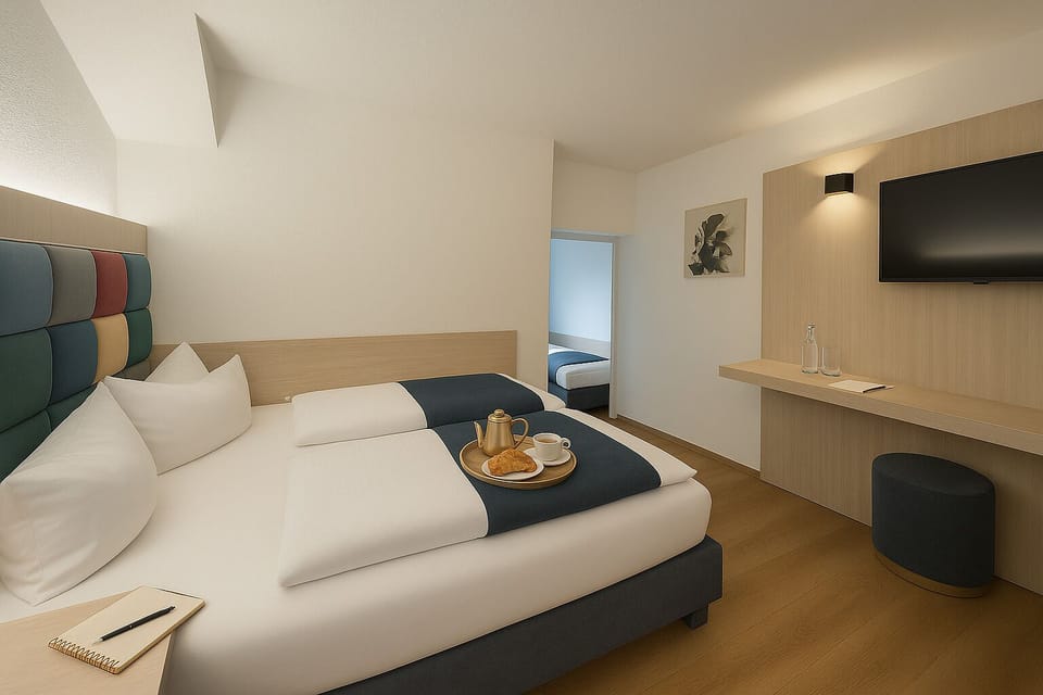 Standard Triple Room | In-room safe, desk, laptop workspace, blackout drapes