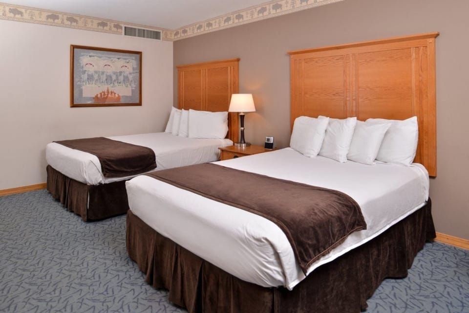 Deluxe Room, 2 Queen Beds | Premium bedding, desk, laptop workspace, blackout drapes