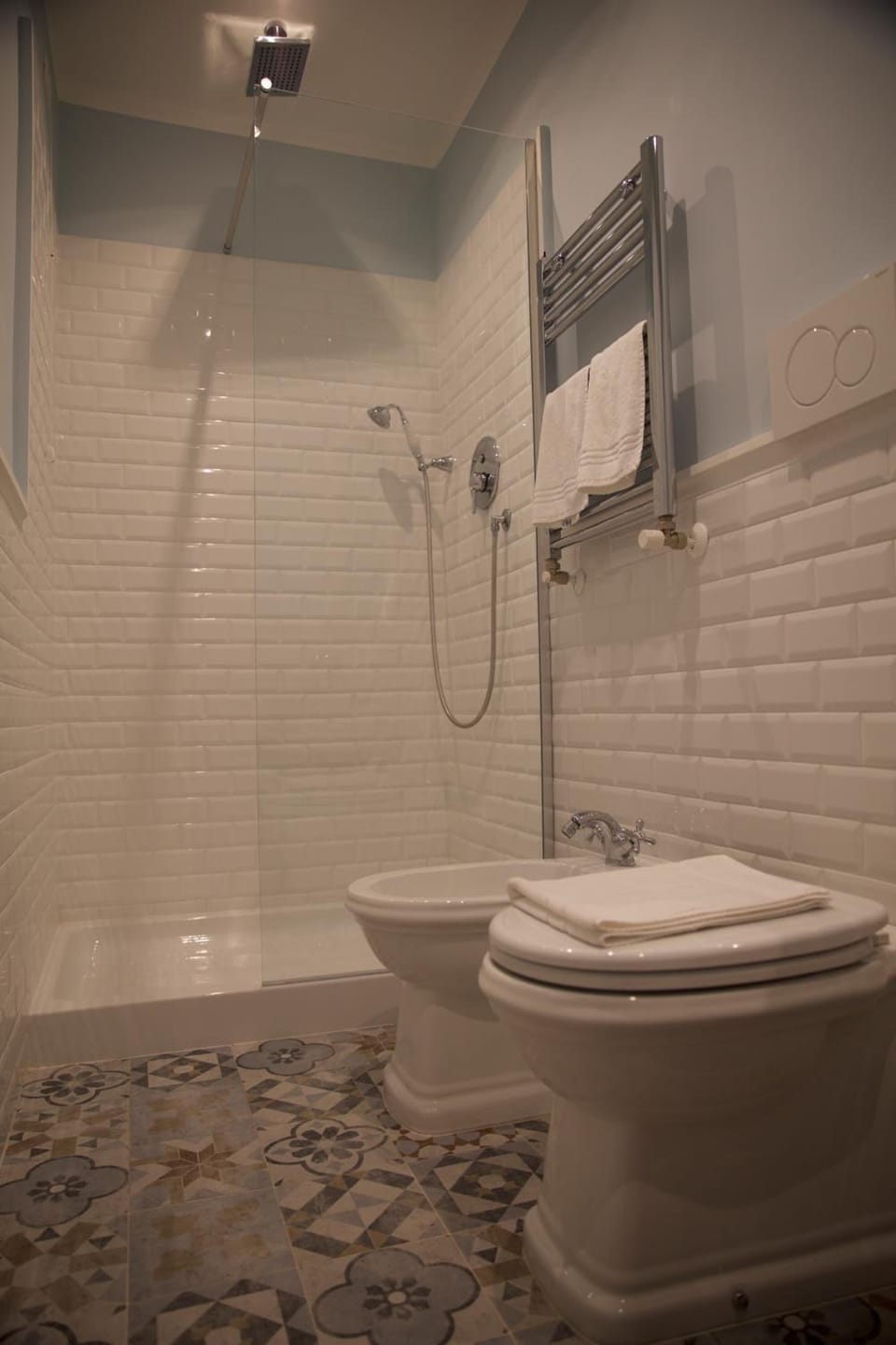 Shower, free toiletries, hair dryer, bathrobes