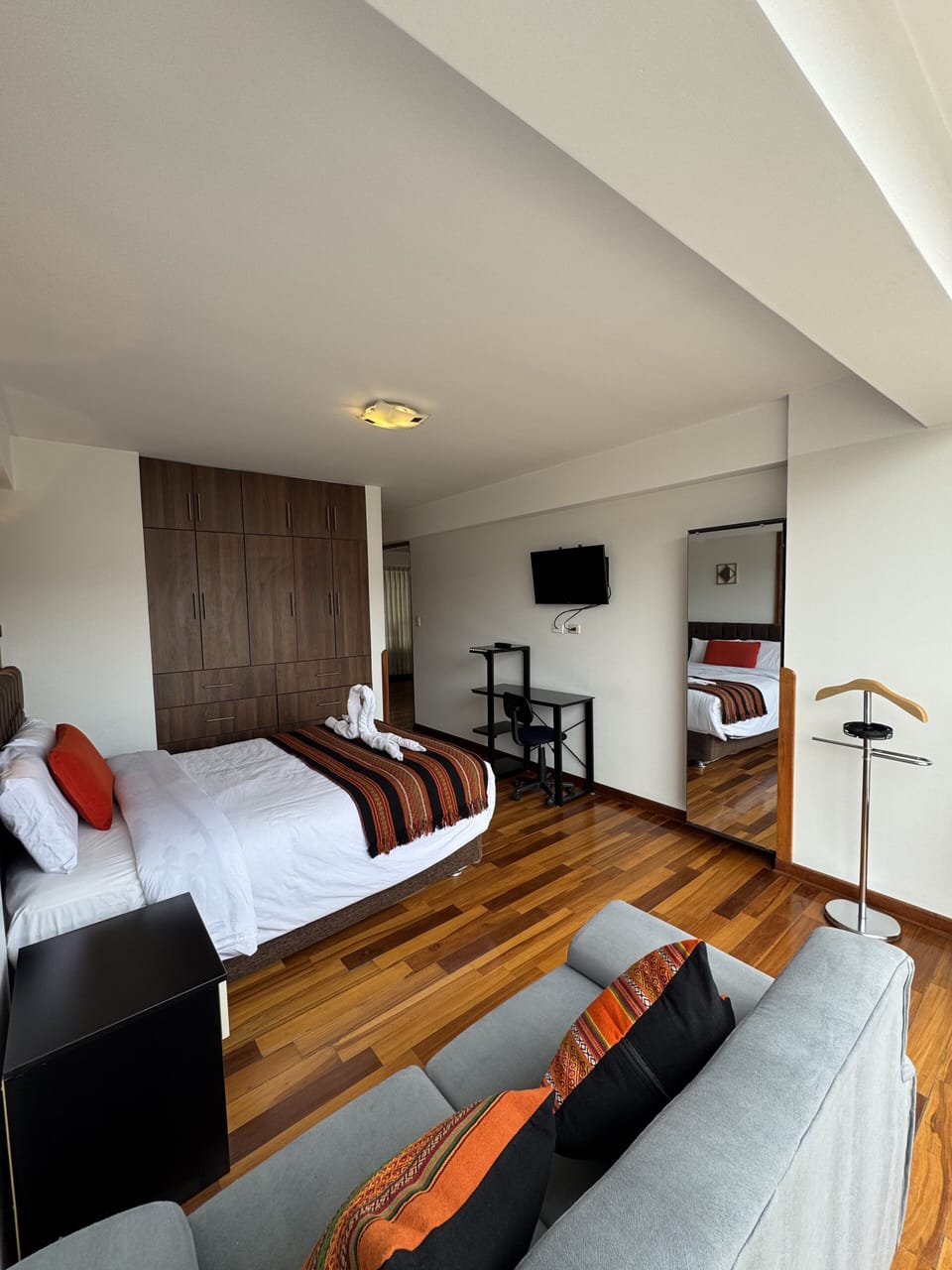 3 bedrooms, down comforters, desk, iron/ironing board