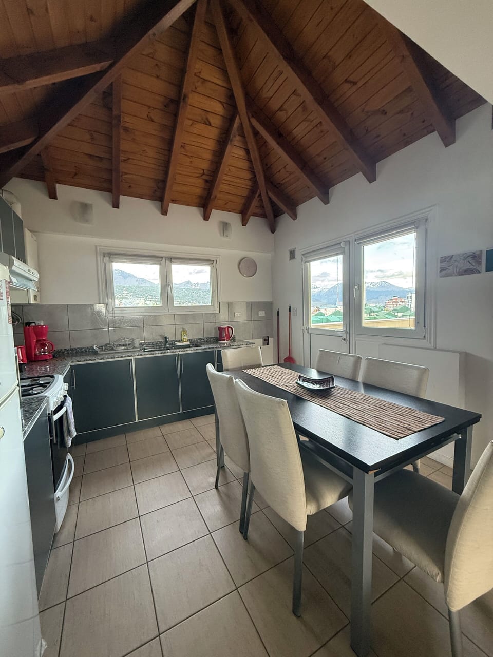Panoramic Apartment, 1 Bedroom, Terrace, Sea View | Private kitchen | Coffee/tea maker, full-size fridge, microwave, oven