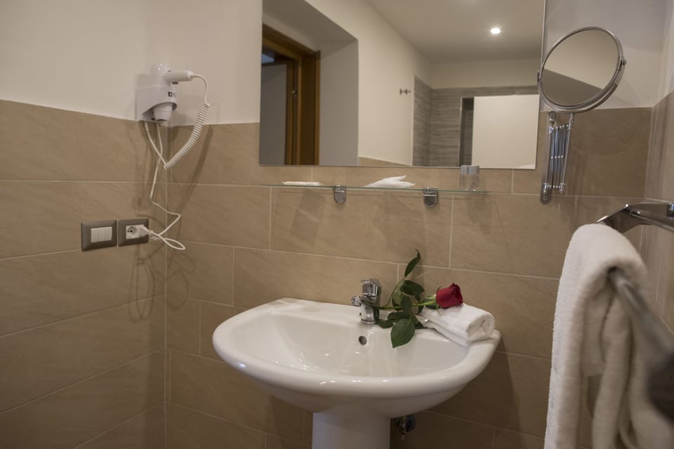 Shower, free toiletries, hair dryer, bathrobes