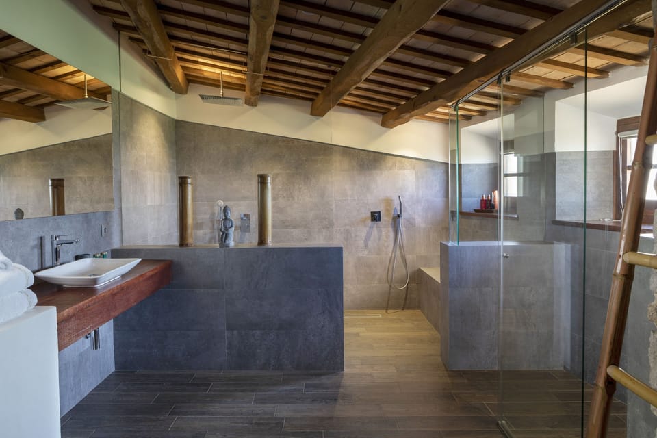 Deluxe Suite (Granate) | Bathroom | Shower, rainfall showerhead, free toiletries, hair dryer
