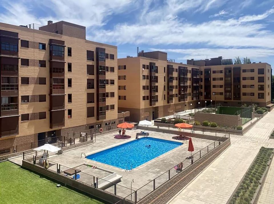 Indoor pool, outdoor pool, pool umbrellas, sun loungers