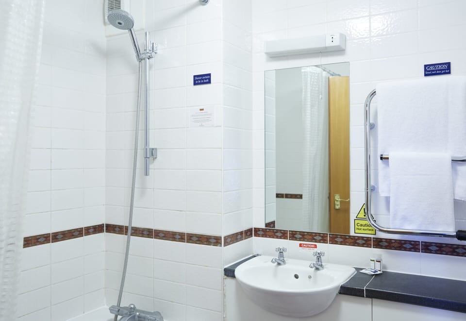 Hair dryer, towels
