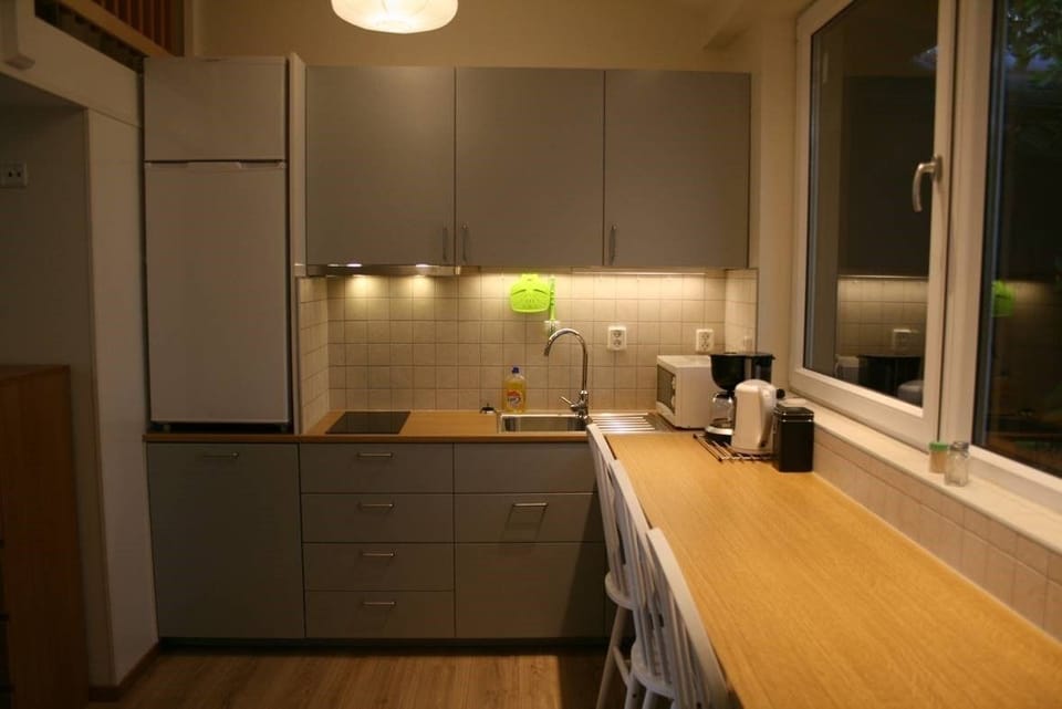 Executive Studio, Garden View | Private kitchen | Fridge, microwave, stovetop, dishwasher