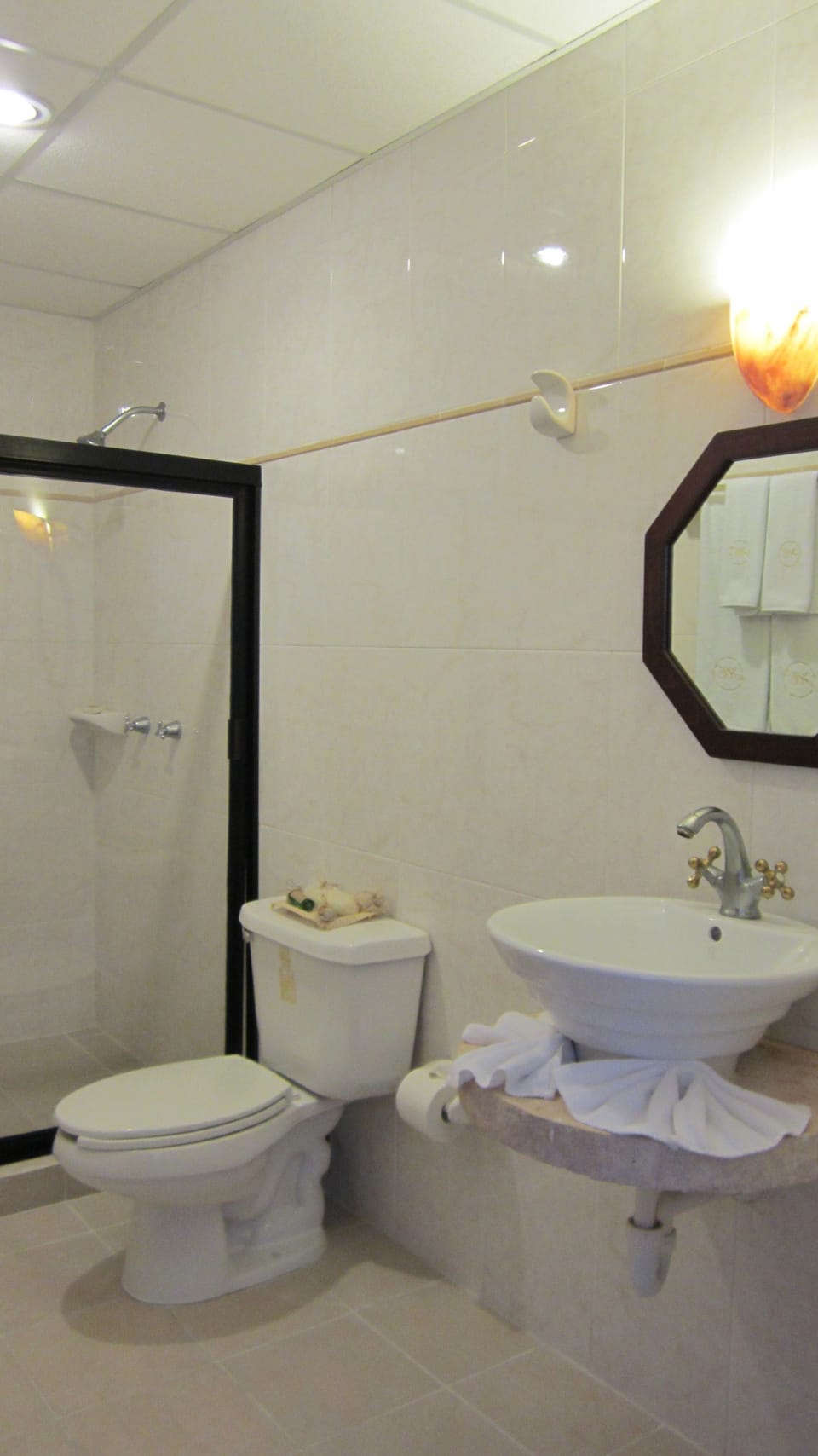 Shower, hair dryer (on request), towels