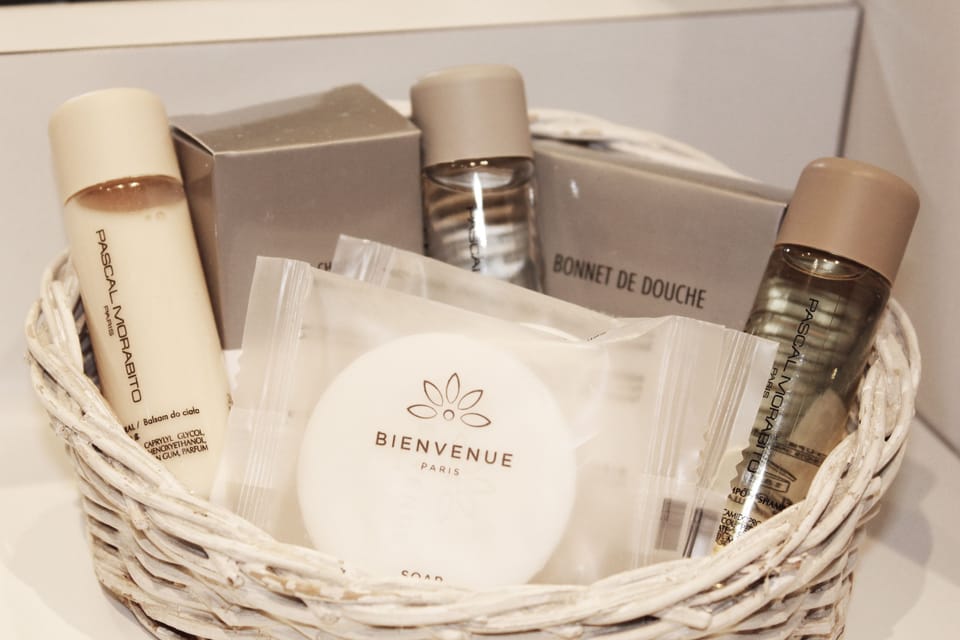 Free toiletries, hair dryer, towels, shampoo