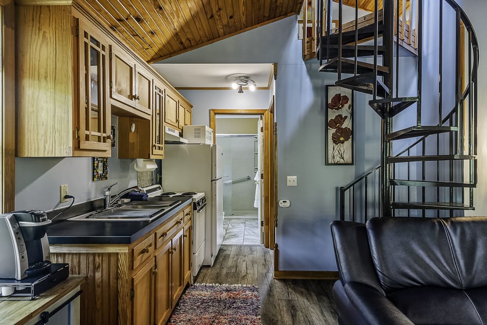 Cabin, 2 Bedrooms | Living area | 55-inch LED TV with digital channels, smart speakers, streaming services