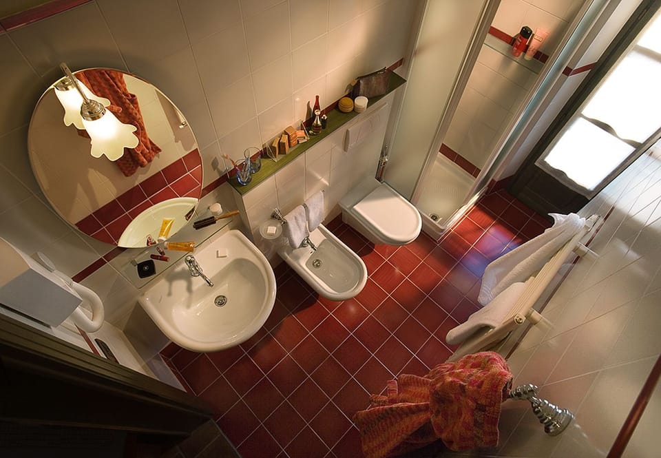 Free toiletries, hair dryer, bidet, towels