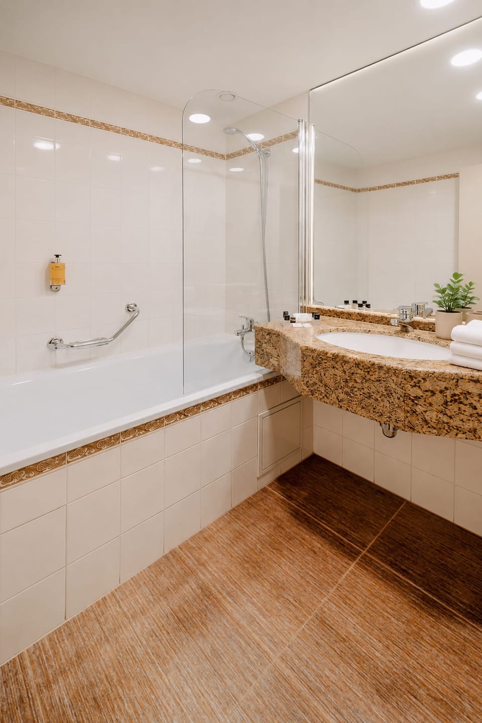Free toiletries, hair dryer, towels