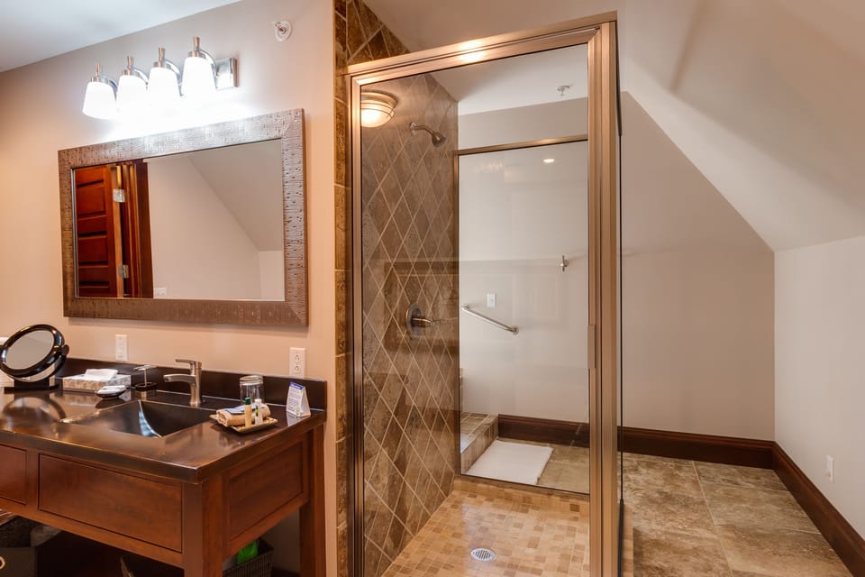 Suite, 1 Queen Bed, Kitchenette (Treetop Suite	) | Bathroom | Rainfall showerhead, free toiletries, towels