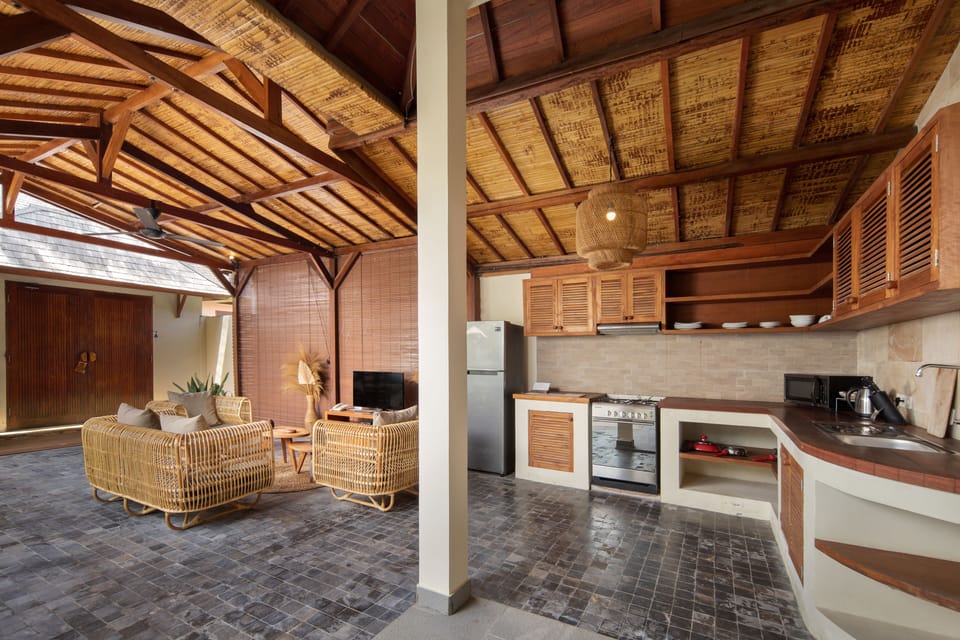 Family Villa, 2 Bedrooms, Private Pool | Private kitchen | Coffee/tea maker, mini-fridge, microwave, electric kettle