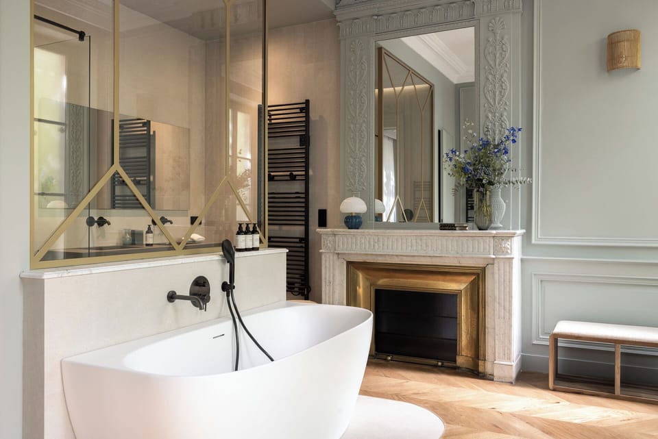 Signature Double Room | Bathroom | Separate tub and shower, rainfall showerhead, designer toiletries