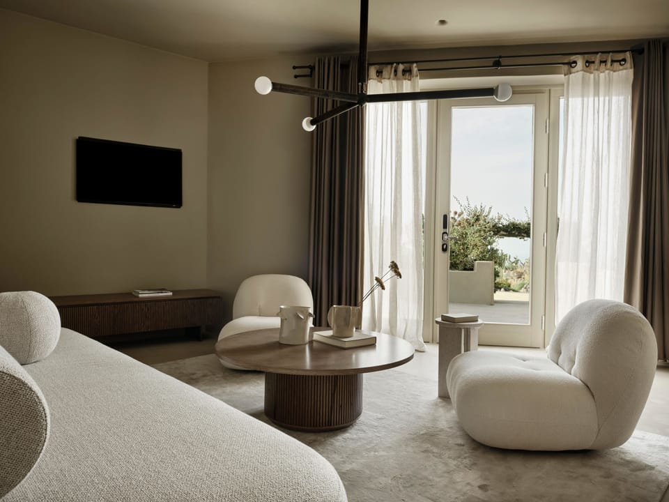 Two Bedroom Villa with Garden View and Private Pool | Living area | 32-inch flat-screen TV with satellite channels, TV
