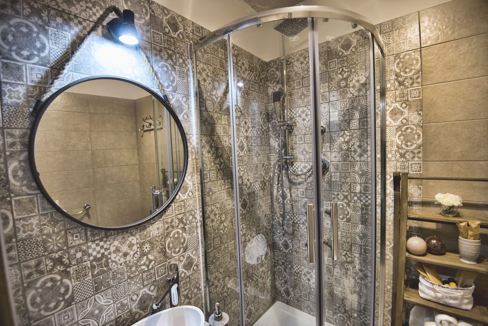 Shower, free toiletries, hair dryer, bidet