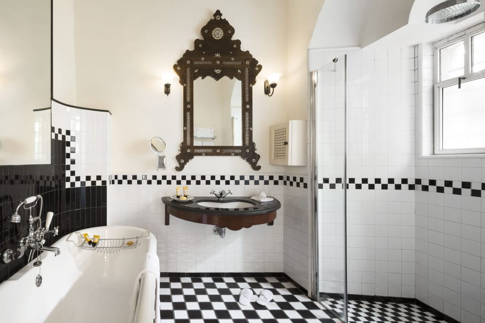 Deluxe Pasha Double | Bathroom | Designer toiletries, hair dryer, bathrobes, slippers