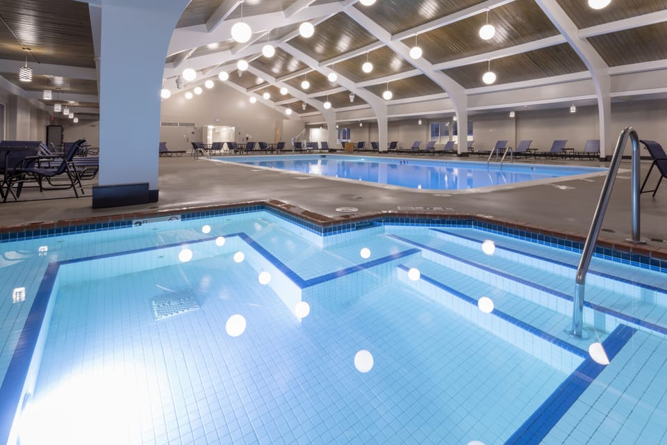 Indoor pool, open 7:00 AM to 11 PM, sun loungers