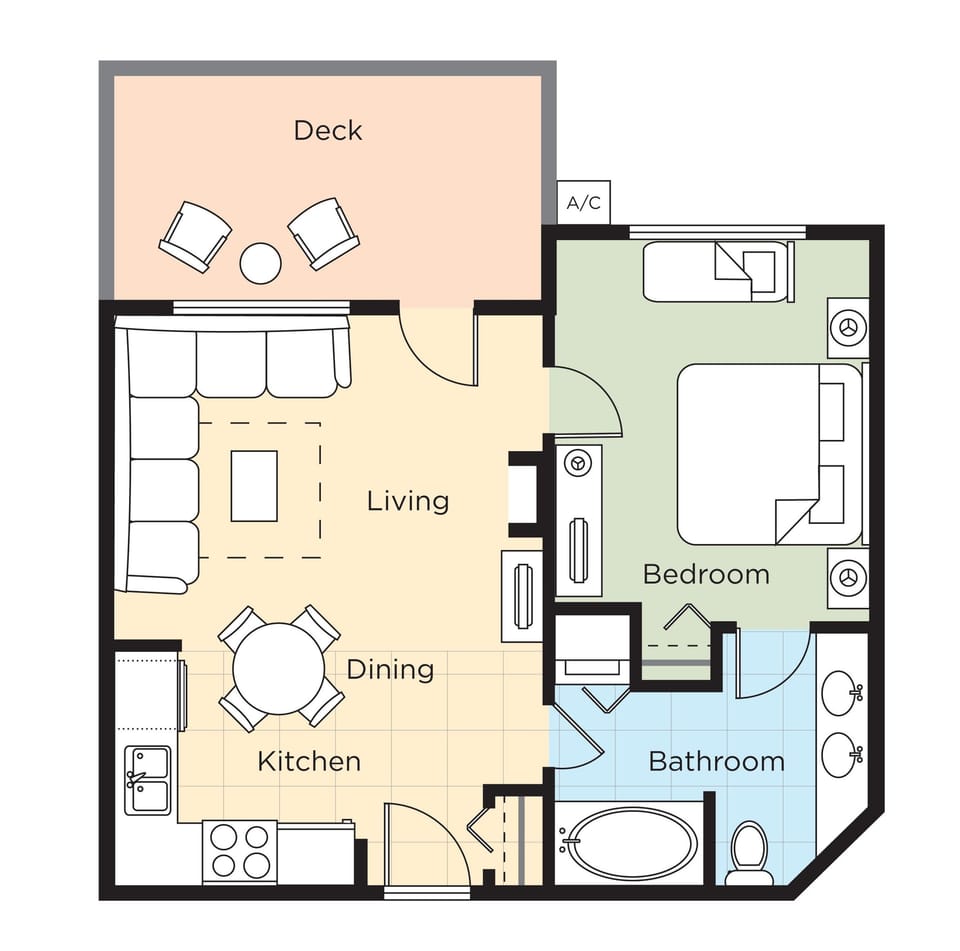 Deluxe Condo, 1 Bedroom, Kitchen | Iron/ironing board, WiFi, bed sheets