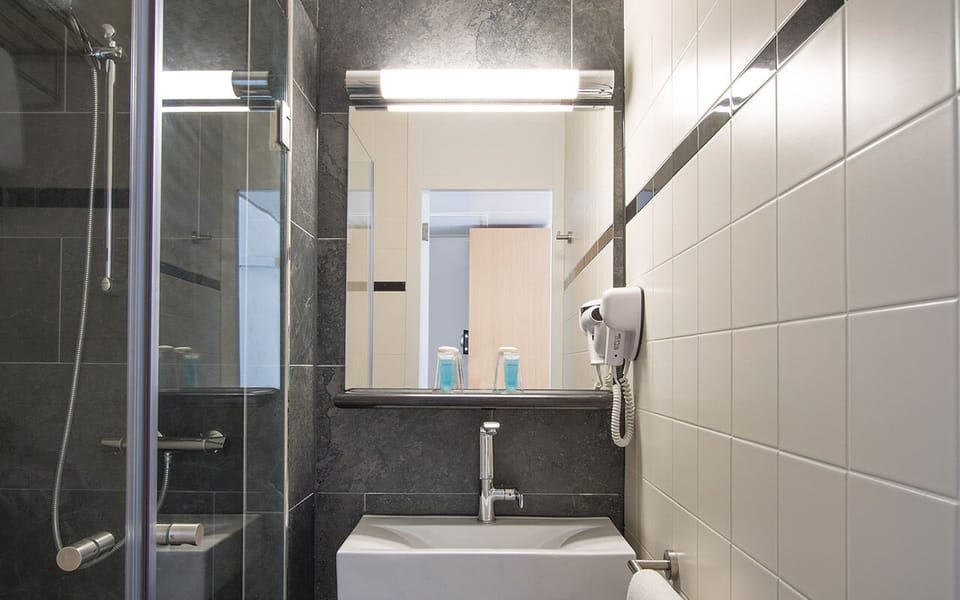 Deluxe Double Room, 1 King Bed | Bathroom | Shower, free toiletries, hair dryer, towels