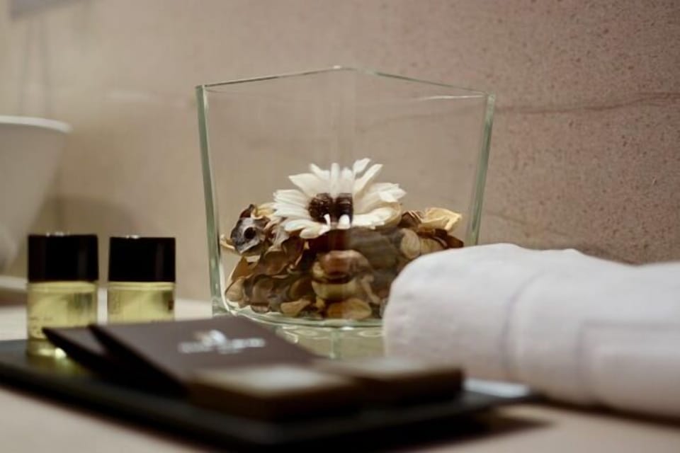 Shower, free toiletries, hair dryer, bidet