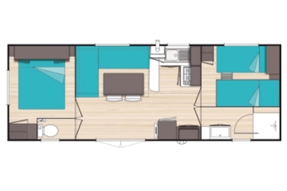 Panoramic Mobile Home, 2 Bedrooms (Restanque) | Floor plan
