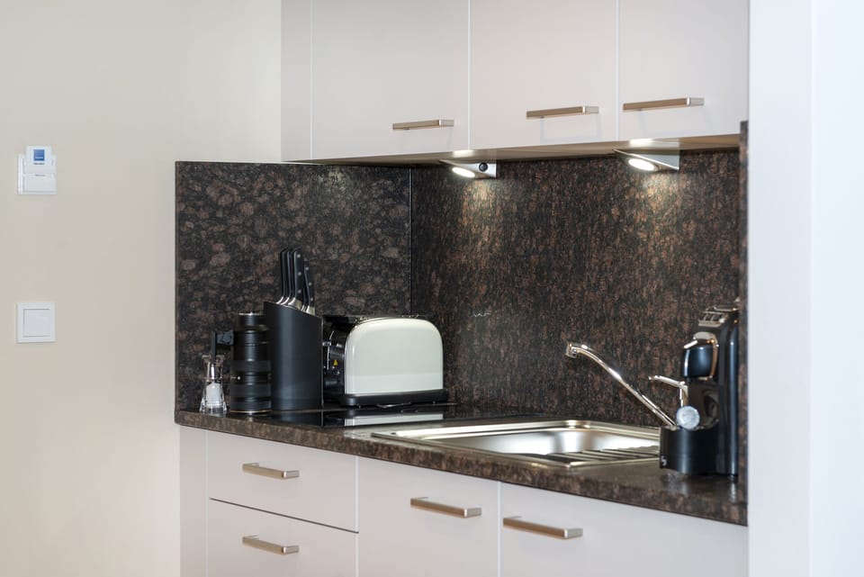 Apartment | Private kitchenette | Full-size fridge, stovetop, cookware/dishes/utensils