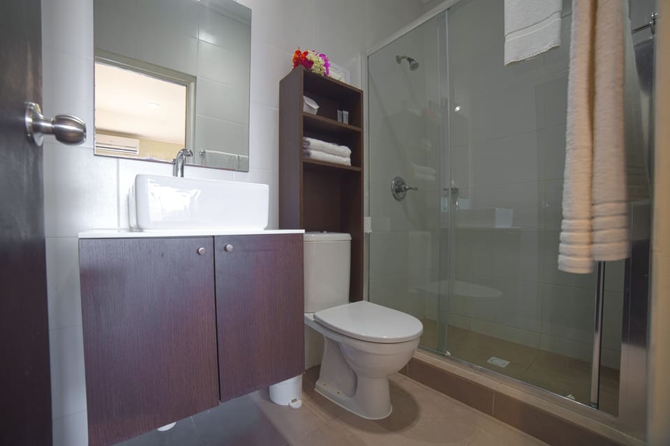 Deluxe Room, 1 King Bed, Balcony | Bathroom | Shower, free toiletries, hair dryer, towels
