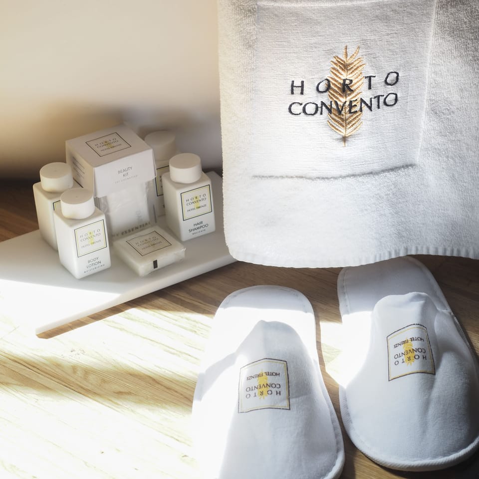 Shower, free toiletries, hair dryer, slippers