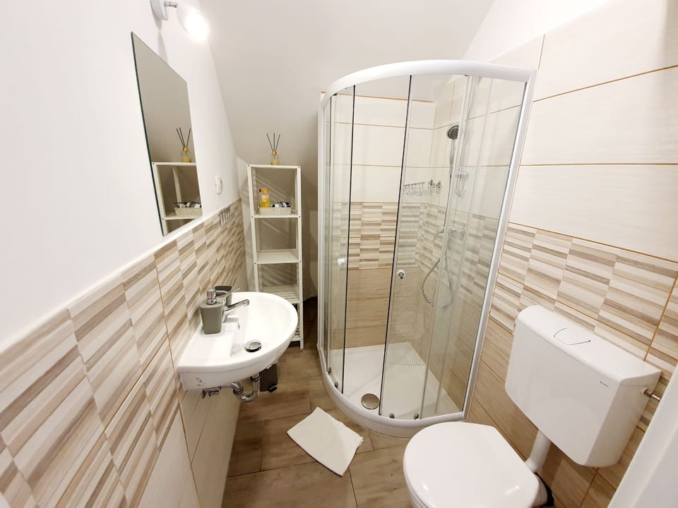 Basic Double Room, 1 Double Bed | Bathroom | Shower, free toiletries, hair dryer, towels