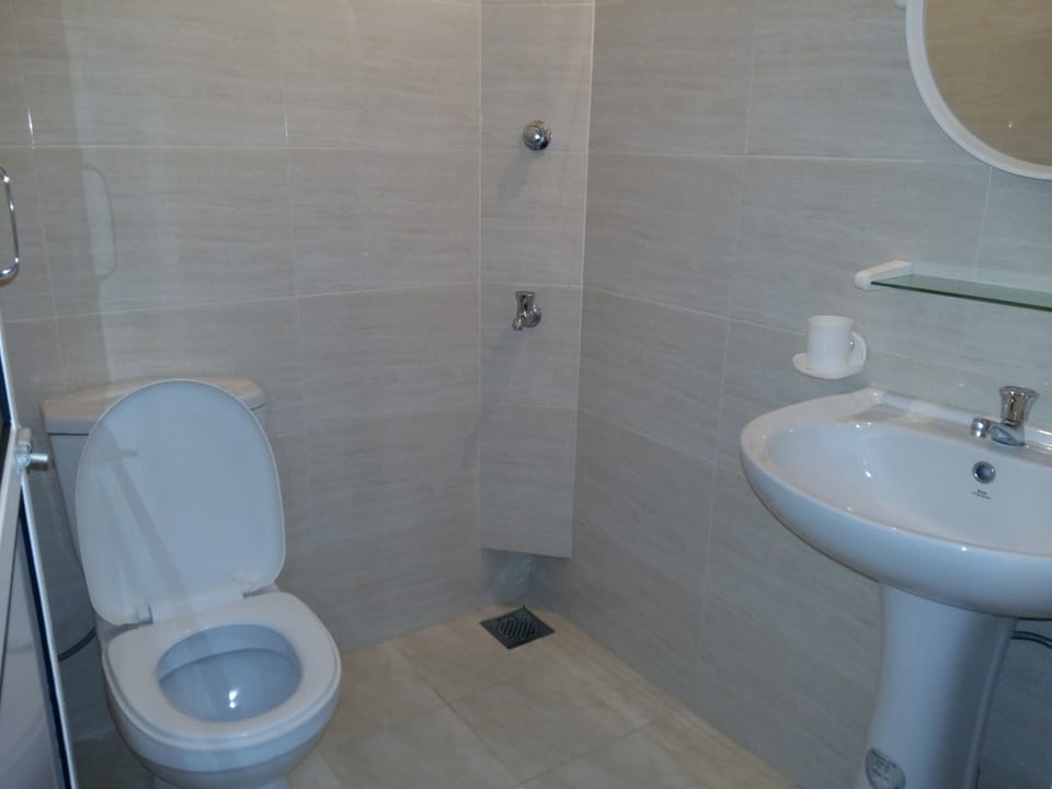 Shower, free toiletries, hair dryer, bidet