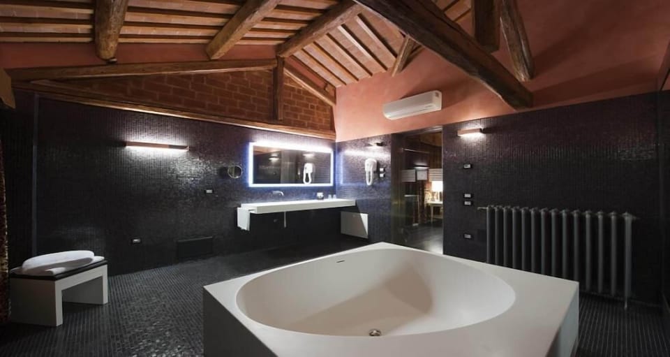 Suite | Bathroom | Shower, free toiletries, hair dryer, bathrobes