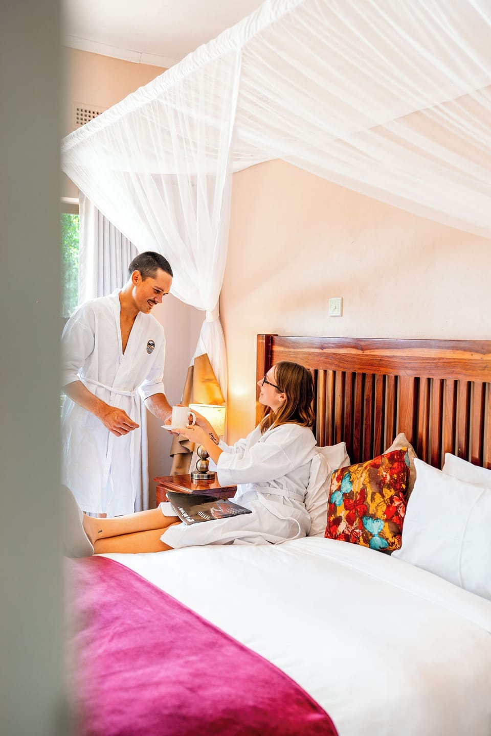 Egyptian cotton sheets, premium bedding, down comforters, minibar