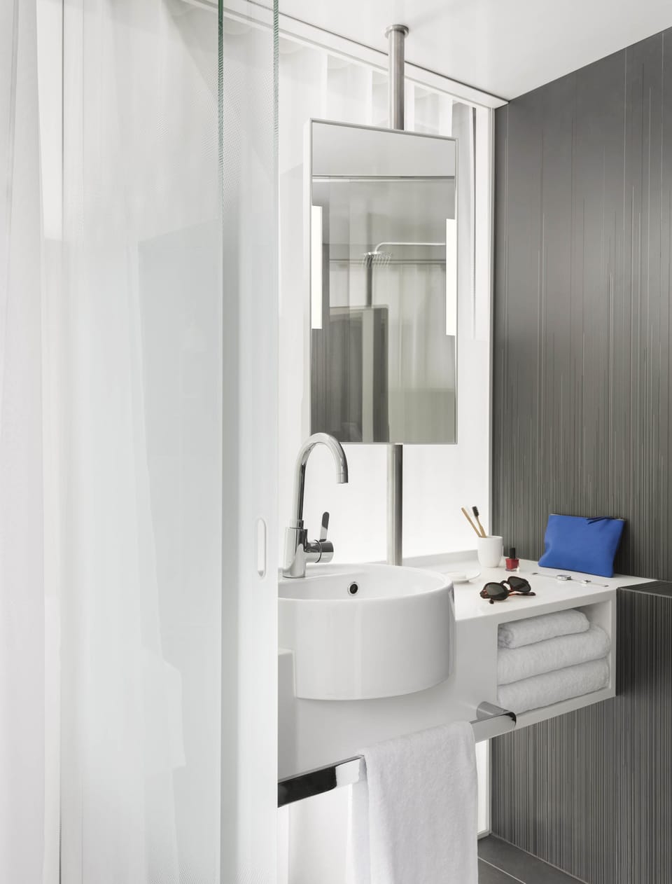 Shower, rainfall showerhead, eco-friendly toiletries, hair dryer