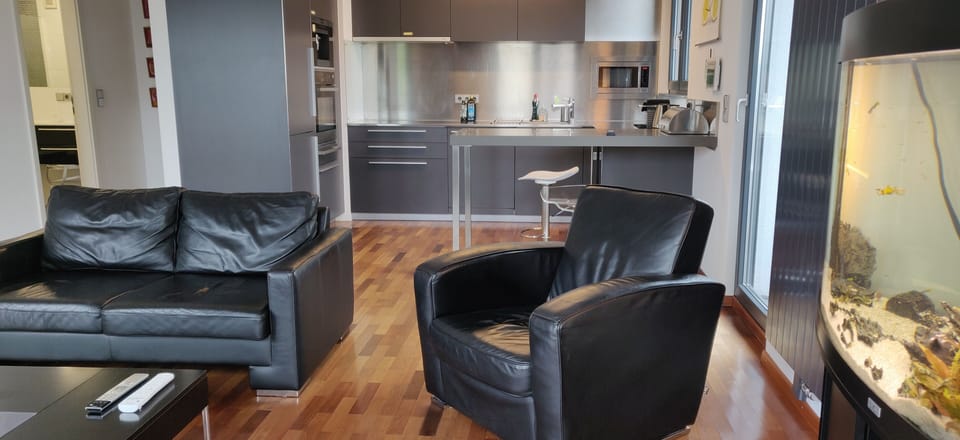 Panoramic Penthouse, 2 Bedrooms | Private kitchen | Fridge, microwave, oven, stovetop