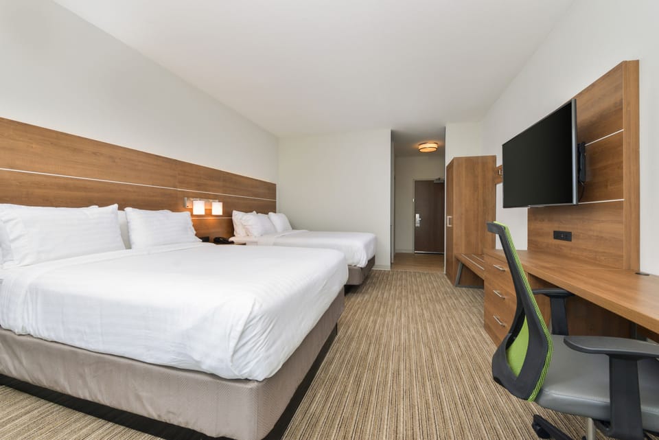 Room, 2 Queen Beds, Non Smoking | In-room safe, desk, laptop workspace, iron/ironing board