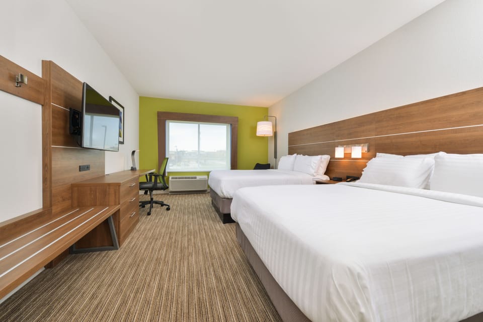 Room, 2 Queen Beds, Non Smoking | In-room safe, desk, laptop workspace, iron/ironing board