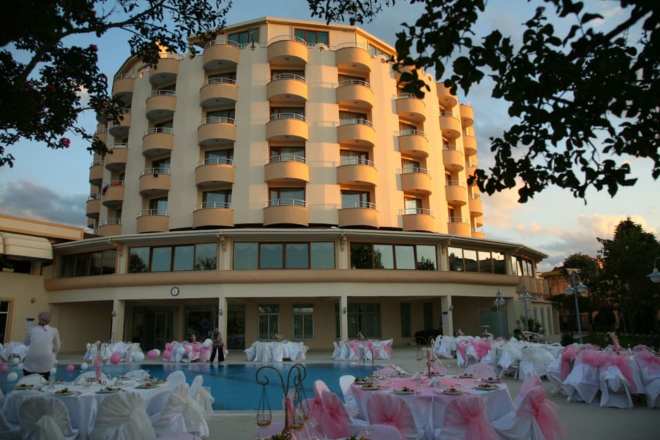 Outdoor banquet area