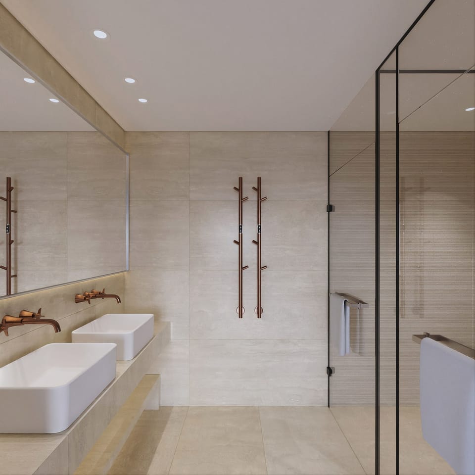 Delfinia Suite (renovated) | Bathroom | Shower, hair dryer, towels