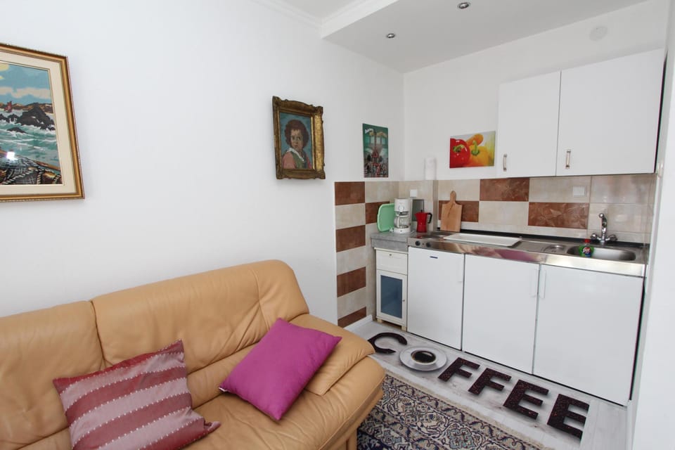 Apartment, 1 Bedroom, Balcony | Private kitchen | Fridge, electric kettle