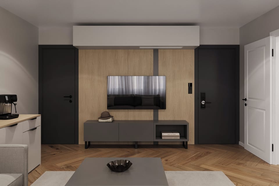 Suite | Living area | 50-inch flat-screen TV with satellite channels