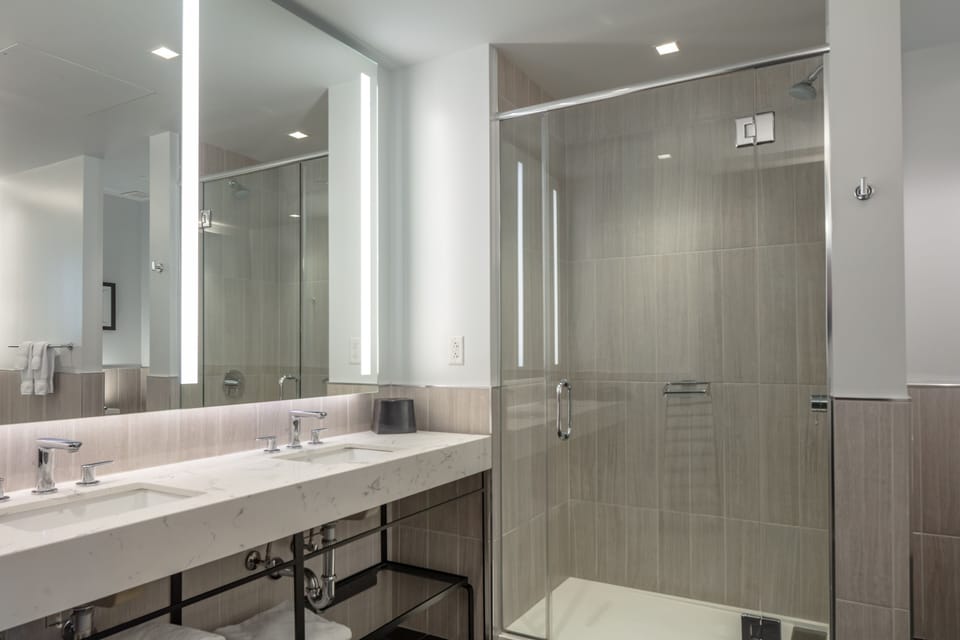 Free toiletries, hair dryer, towels