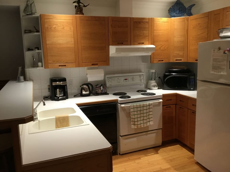 Basic Apartment, 2 Bedrooms, Ground Floor | Private kitchen | Fridge, microwave, coffee/tea maker, electric kettle