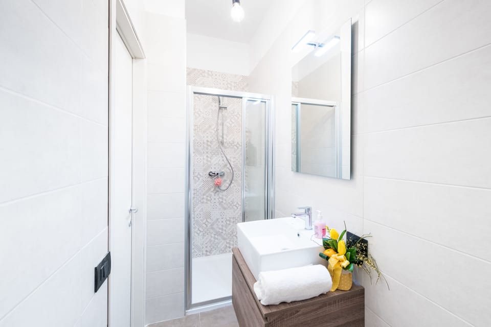 Shower, free toiletries, hair dryer, bidet