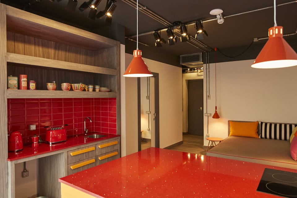 Luxury Apartment, 2 Bedrooms, City View | Private kitchenette | Full-size fridge, electric kettle