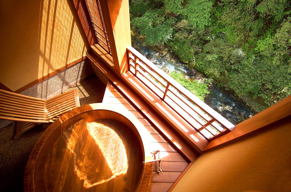 Japanese Style Room with Open-Air Bath [Bandainoma] | Bathroom | Separate tub and shower, spring water tub, free toiletries, hair dryer